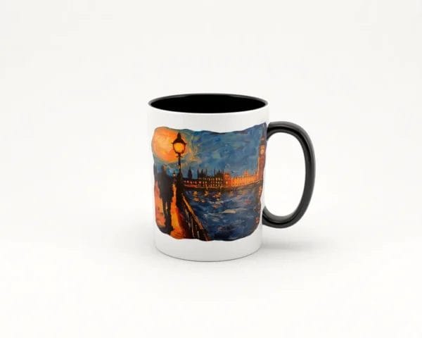 Taza de Londres de noche estilo Munch